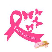 Load image into Gallery viewer, &quot;Pink Ribbon with Butterflies - I Am a _________&quot; -T-Shirt
